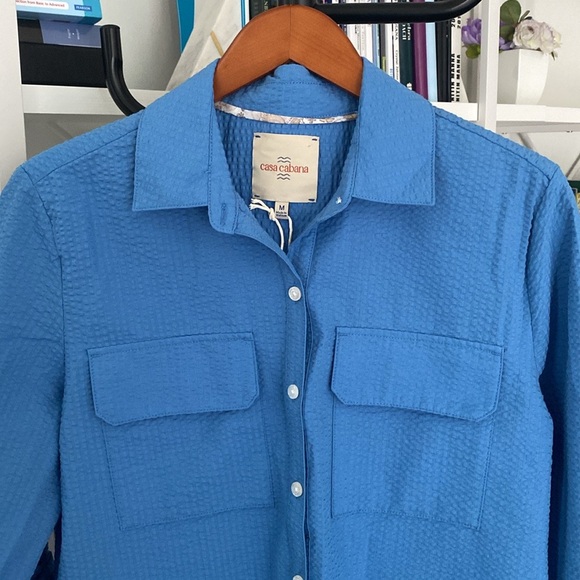 Casa Cabana Women's Button Front Shirt Crossed
Color Blue
New With Tag - Picture 2 of 6